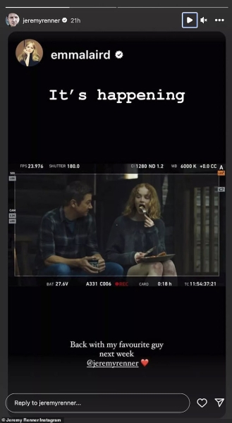 Звезда Marvel Джереми Реннер вернется к съемкам спустя год после аварии